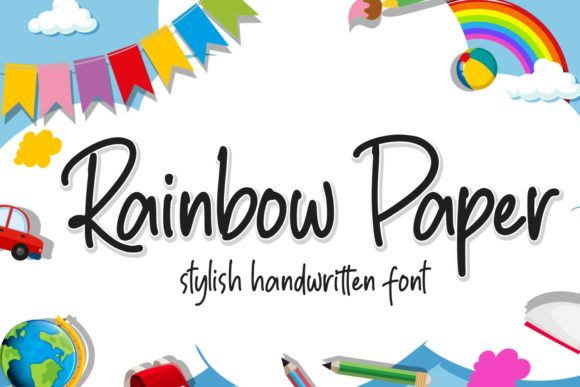Rainbow Paper: The Handwritten Typeface for Cute Crafts