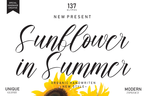 Sunflower in Summer: A Handwritten Typeface for Crafters and Makers